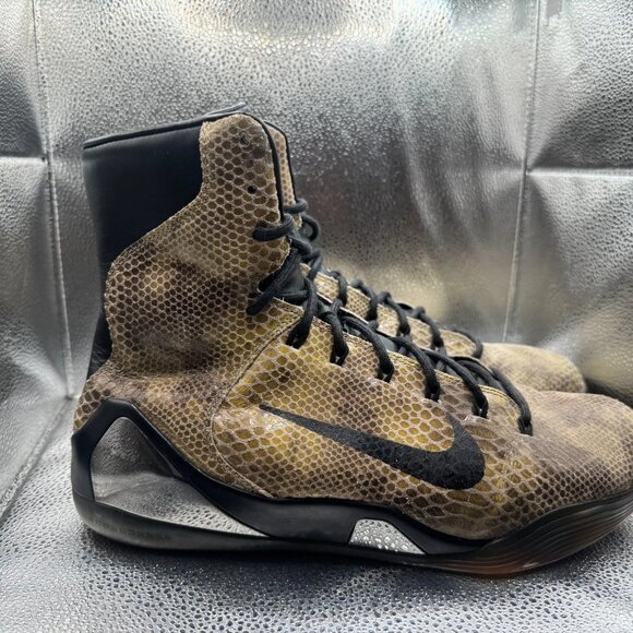 Size 13 Nike Kobe 9 EXT QS High Snakeskin Tan Black‎ Mens Sneakers 716616-001 - Picture 2 of 12